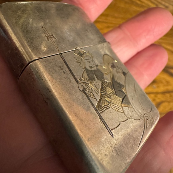 Vintage Japanese Silver Sterling 950 Case with Engraved 7 Gods of Fortune - Picture 8 of 9